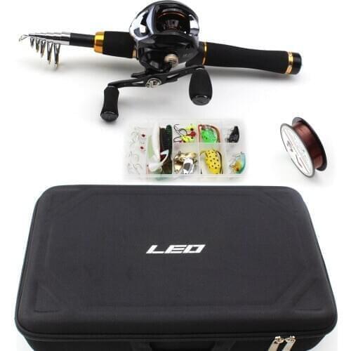 1.65M ultrashort Casting Rod set Casting Reels Fishing bag Bait hook fishing line combination Travel Vacation Fishing Tackle