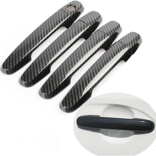 For Toyota Corolla Verso E121 AR10 Sportsvan 2002-2009 Chrome Carbon Fiber Car Door Handle Cover Trim Car Styling Accessories