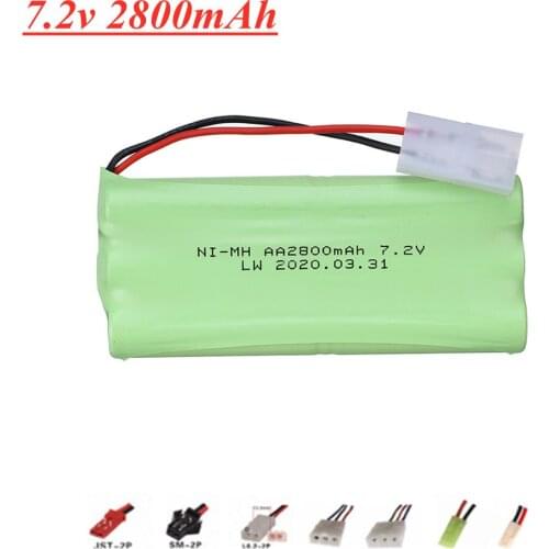 7.2v 2800mah NiMH Battery For Rc toys Car Tanks Trains Robot Boat Gun Ni-MH AA 700mah 7.2v Rechargeable Battery 1Pcs