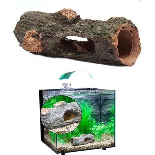 Newly Aquarium Ornament Hollow Trunk Simulation Tree Log Wood Polyresin Landscape Fish Tank Decoration Artificial Tank Supplies