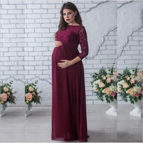 Pregnant Mother Dress New Maternity Photography Props Women Pregnancy Clothes Lace Dress For Pregnant Photo Shoot Clothing7479