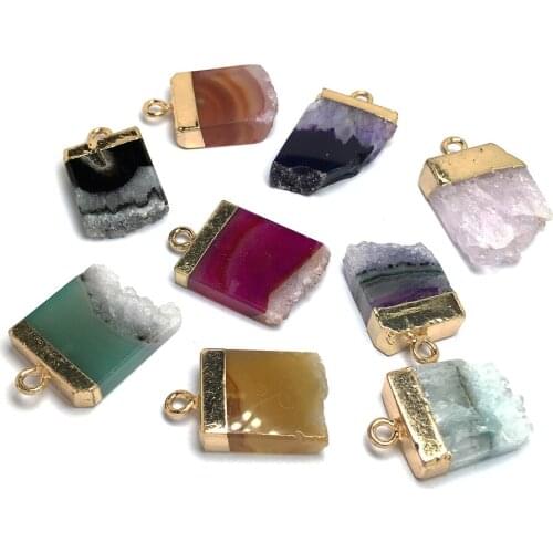 Natural Stone Necklace Pendants Crystal column Agates Quartz Pendants for Jewelry Making Charms DIY Necklace Earrings Accessorie