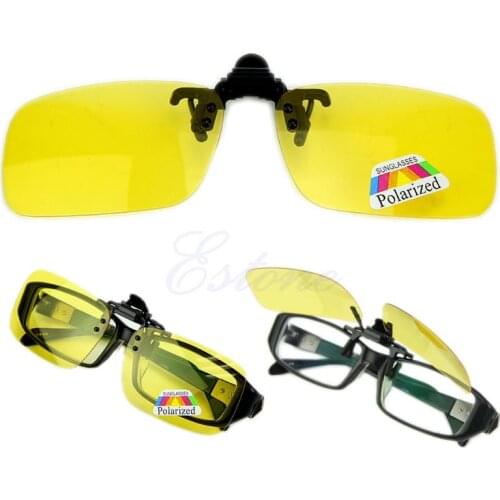 New Day Night Vision Polarized Driving Clip-on Flip-up Lens Sunglasses Glasses