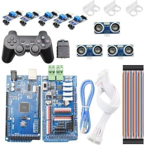 PS2 Wireless RC Arduino Smart Line-Tracking Obstacle Avoidance Mecanum Wheel Car Chassis Kit Line Patrol DIY Robot Parts Kit