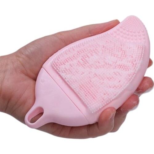 Mango Shape Silicone Face Wash Shampoo Massage Bath Brush Multifunction Wash Nose Hair Children Shampoo Soft Brush