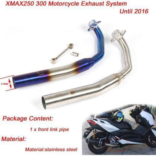 XMAX250 XMAX300 Motorcycle Front Link Pipe 51mm Stainless Steel Exhaust System Until 2016