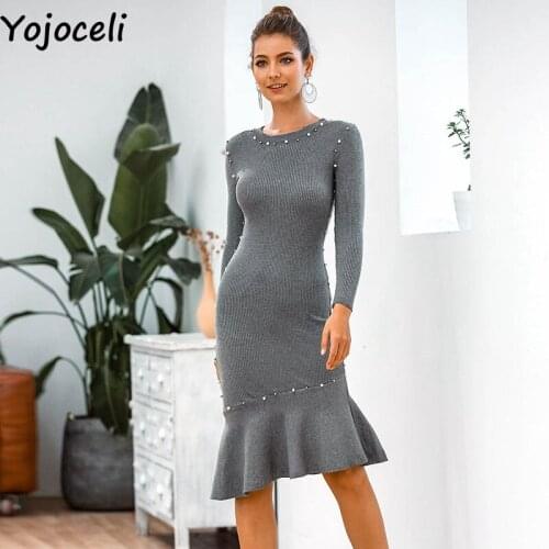 Модные трикотажные платья Yojoceli China At AliExpress