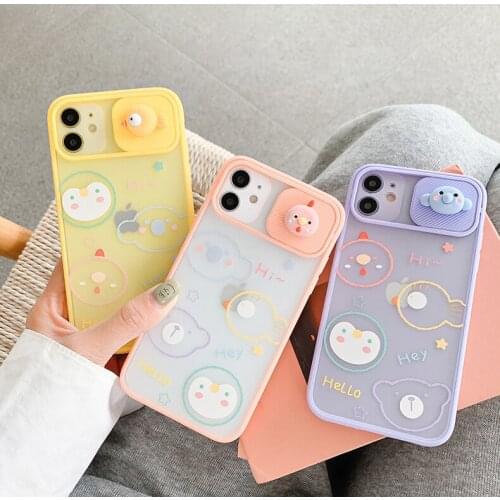 Feelme Lens Cartoon Animal Protective Lens Phone Case for Iphone11Pro Max X XS Max XR SOFT Silicone Cover for IPhone7 8Plus Case