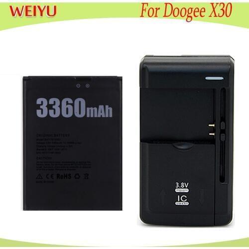 1LOT=1PC Battery+Universal Charger 3360mAh BAT17613360 battery For Doogee X30 phone Replacement Batteries Bateria