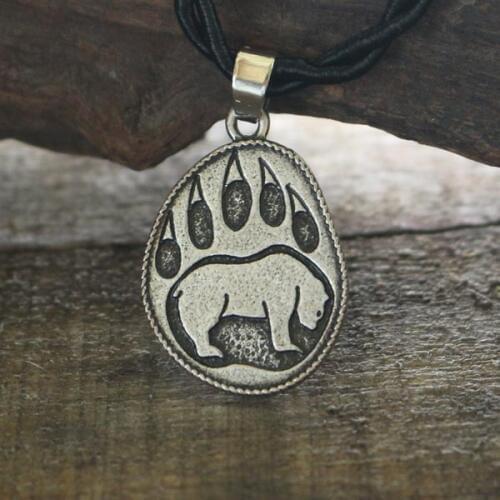 Lanseis 1pcs dropshipping viking bear paw pendant men necklace claw charm Imprint of bear paw jewelry