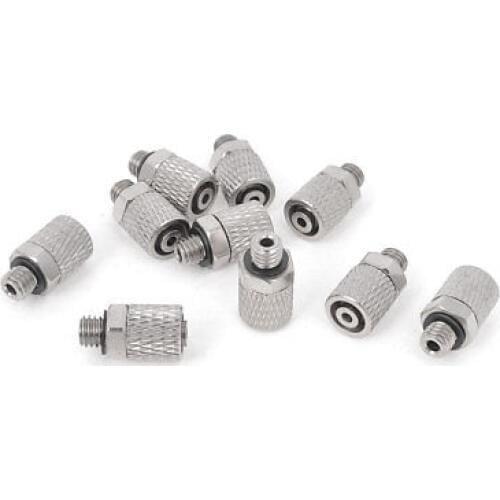 10Pcs 5mm Male Thread Fitting Coupler Quick Joint Connector for 4mmx6mm Air Pipe 6-M5