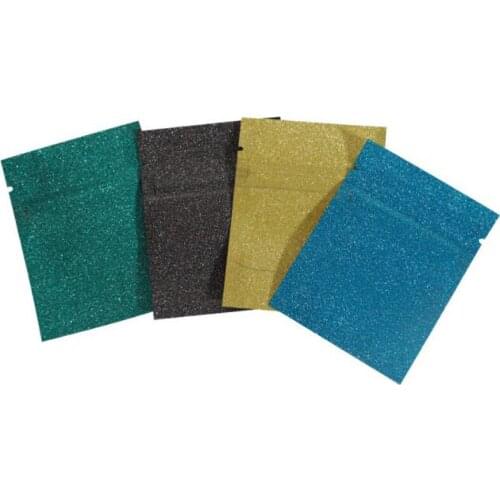 100pcs Glitter Aluminum Foil Zip Lock Bag Small Bags Self-sealing Packaging Pouch for Food Tea Candy Jewelry