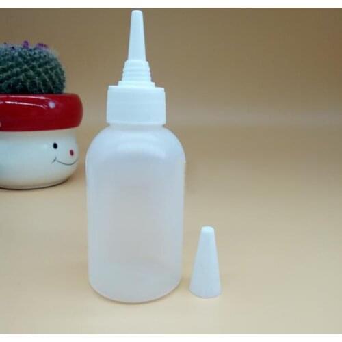 High-quality 100PCS 100ml Empty HDPE Bottle with Pointed Mouth Cap for Eliquid HDPE Bottles Empty Refillable for Make Up