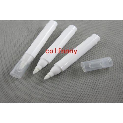 1000pcs/lot 3ml white color cosmetic pen package empty cosmetic pen dispenser for cream gel oil wax products filling