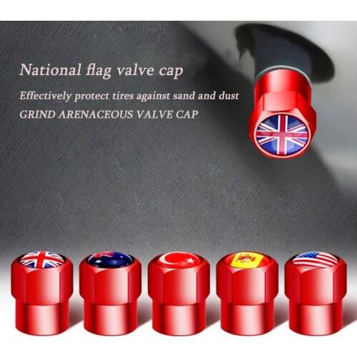 4Pcs Car General Metal Tire Cover Decoration Creative Dazzling Red Modified Valve Cap Decoration Accessories