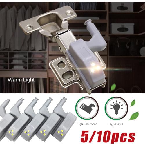 5/10pcs LED Under Cabinet Light Inner Hinge Lamp Universal Wardrobe Cupboard Sensor Lights for Bedroom Kitchen Closet Night Lamp