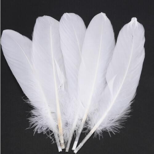50pcs White Color Party Feathers Natural Goose Feather for DIY Jewelry Making Wedding Home Decorations 15-20cm