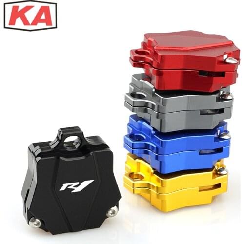 Logo R1 Key Case Cover Protective Shell Cap CNC Aluminum Motorcycle Accessories For Yamaha YZFR1 YZF R1 (Key Without Chip)