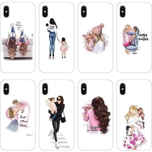 Design Case For Huawei Honor 4C 5C 6X 7 7A 7C 8 9 10 8C 8S 8X 9X 10I 20 Lite Pro Black Brown Hair Baby Mom daughter Girl Son Dad