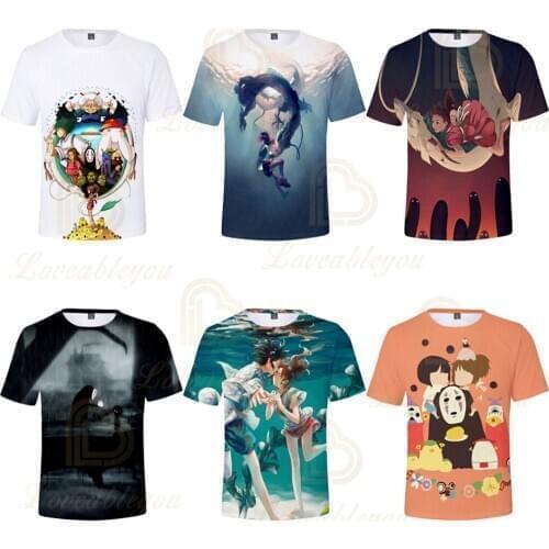 Children Tee Tops Spirited Away T Shirt Boys and Girls Kids Tshirt Studio Ghibli Hayao Miyazaki Chihiro Japanese Anime T-shirt