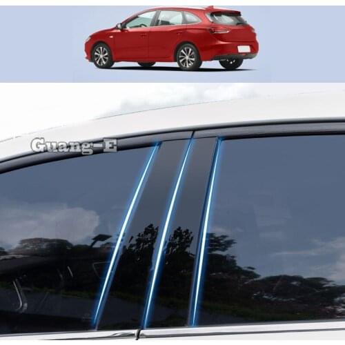 For Buick Excelle GX 2018-2021 Car PC Material Pillar Post Cover Door Trim Window Piano Black Molding Sticker Plate 6pcs