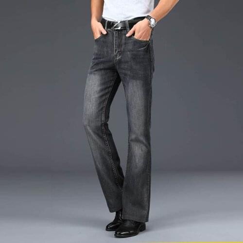 Jeans Men Mens Modis Big Flared Jeans Boot Cut Leg Flared Loose Fit High Waist Male Designer Classic Denim Jeans