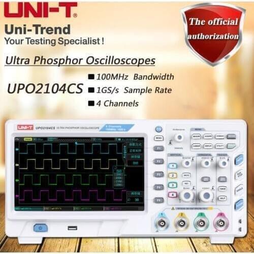 UNI-T UPO2104CS Super Fluorescent Oscilloscope with 1GS/s, 4-channel, 100MHz bandwidth, 8-inch TFT LCD