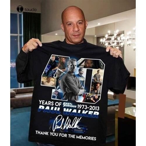 Fast And Furious Paul Walker Lovers 40 Years Of Paul Walker Thank You For The Memories Signature T Shirt Mens And Women Clothing