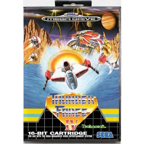 Sega MD games card - Thunder Force 4 with box for Sega MegaDrive Video Game Console 16 bit MD card
