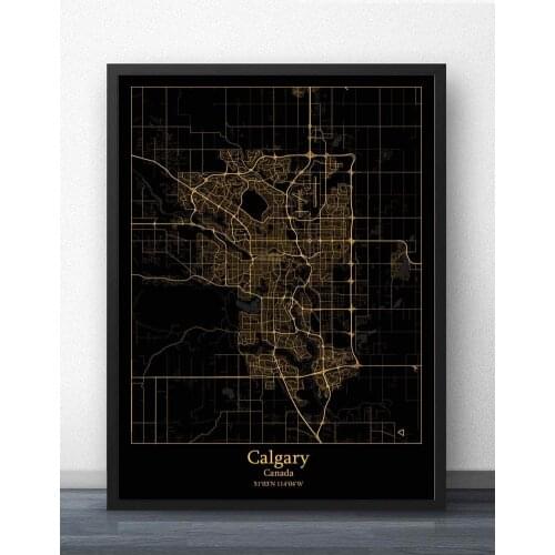 Calgary Edmonton Hamilton Mississauga Montreal Ottawa Quebec City Toronto Vancouver Winnipeg Canada Map Poster