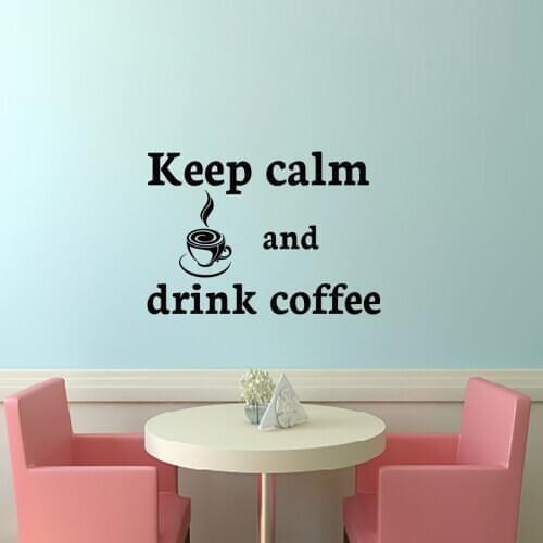 Keep Calm And Drink Coffee Wall Sticker Home Decor Quote Decal Vinyl Kitchen Cafe Restaurant Lounge Interior Art Murals