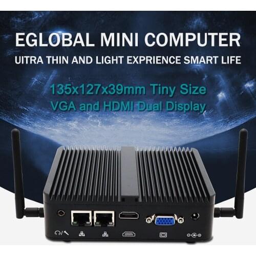 Fanless Mini PC Intel Celeron J4125 N4100 2LAN 2COM HD VGA Pocket Computer Windows 10 HTPC WIFI Windows Mini PC