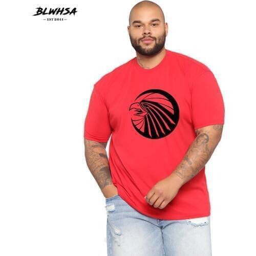 BLWHSA New Eagle Printing T Shirt Men Fashion Cotton Summer Funny T-shirt Black Eagle Head Print Men Clothing Plus Tops Shirts