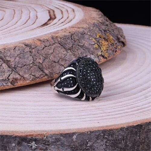 Micro Stone Inlaid 925 Sterling 925 K Silver Men 'S Ring