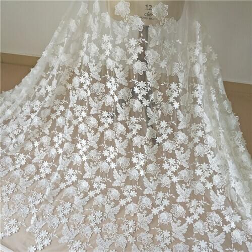 New high grade mesh small flower embroidery lace fabric wedding dress childrens clothing fabric DIY accessories