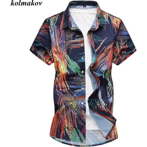 New Arrival Summer Style Men Leisure Short Sleeve Shirt Dress Fashion Casual Printing Short Shirt Male Breathe Slim Short Shirt