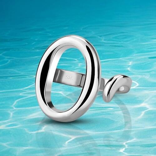 New fashion classic simple womens rings,925 sterling silver heart O shape rings oval opening adjustable size birthday gift