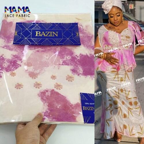 New Style !!! 5 Yards 2021 Top Quality Bazin Riche Original Printing Guinea Jacquard Team Basin Riche Printing For Party Fabric