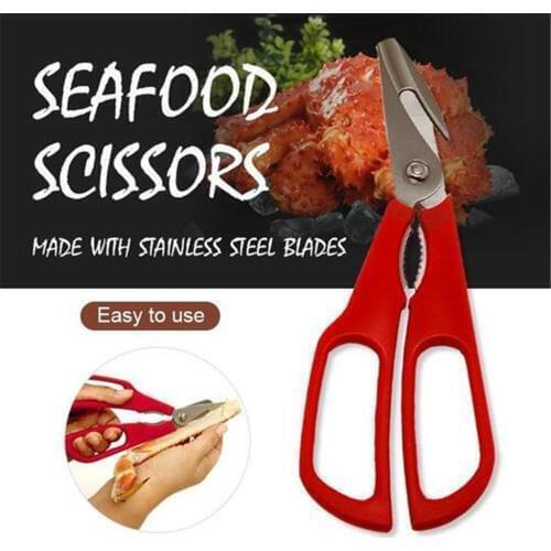 Stainless Steel Seafood Scissors Lobster Fish prawn peeler Shrimp Crab Seafood Scissors Shears Snip Shells Kitchen seafood Tools