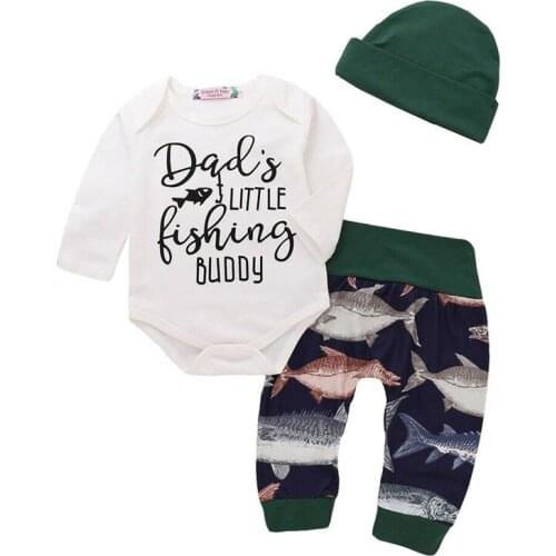 Pudcoco 0-24M 3PCS Newborn Baby Boy Long Sleeve Cartoon Kids Baby Boy Striped Cotton Hooded Tops Romper Pants Outfits Clothes