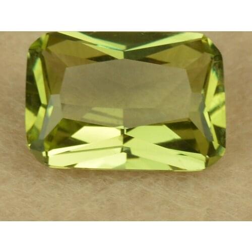 Sale 10x14mm 5A Peridot Nano Sital Stone Loose Rectangle Octangle Shape Princess Cut Olive Color Synthetic Gems For Jewelry