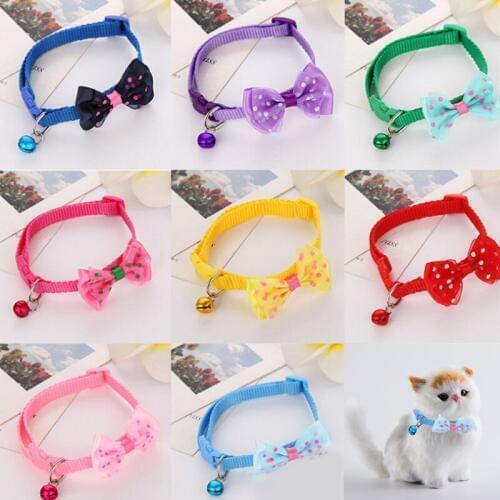 Puppy Necktie Cute Adjustable Bowknot Fashion Nylon 1pc New Bell Candy Color Kitten Likesome Dog Cat Pet Bow Tie Collar