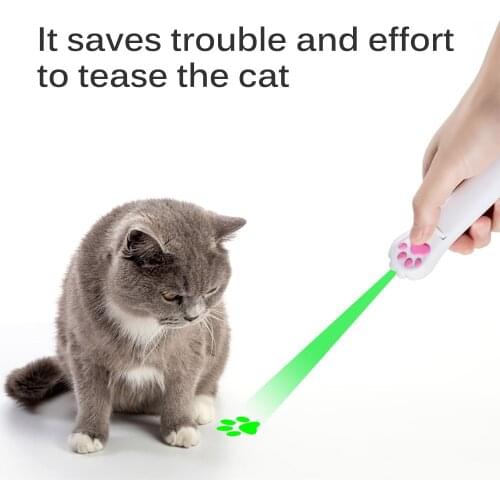 1PCS 3-in-1 LED Cat Laser Pointer Flashlight USB Pen Rechargeable LED Projection Pet Toy Childrens Game Cat Toys