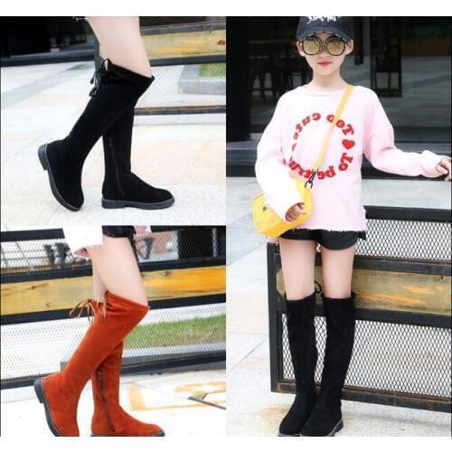 Autumn winter Warm suede childrens boots Girls Knee-high Boots Princess Edition Childrens Tall Boots Children High Kids Shoes