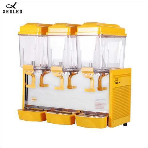 XEOLEO Three jars Cold&Hot Drink dispenser 3*12L Juice dispenser Fountain Type fruit juice dispenser Beverage machine 200V
