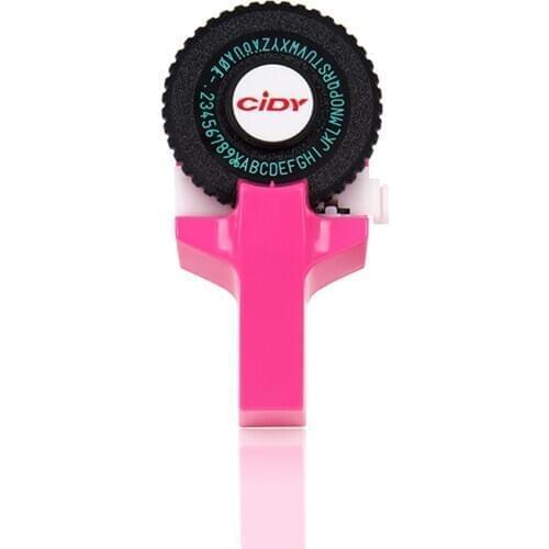 Pink Color 3D Embossing Label Maker for MOTEX E101 Upgrade Version C101 Mini DIY Manual Typewriter fit for 9mm 3D label Tape