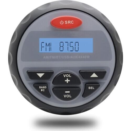 Waterproof Marine Stereo Bluetooth Radio Motorcycle Boat Audio USB MP3 Sound System FM AM Receiver For RZR ATV UTV RV DC 12V