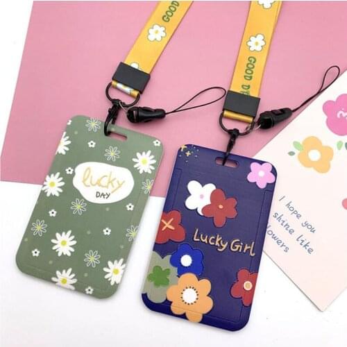 Women Men Flower ID Card Credit Card Holder Bank Case Student Bus Card Cover Protact Case Visiting Door