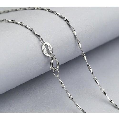 S925 Sterling Silver Necklace for Women Four-Sided Diamond Silver Necklace Elegant Chain for Wedding Fine Jewelry Gift Collares