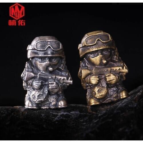 1 PC EDC Brass Special Forces Paeacord Knife Beads Portable Outdoor Keychain Accessories Paeacord Bead